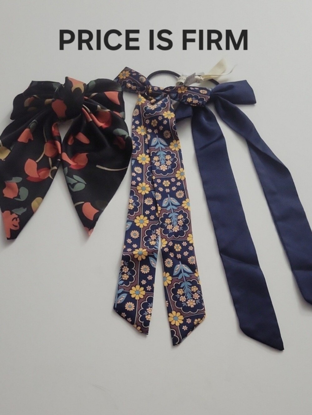 NWT Bundle Anthropologie 3 Pieces Bows Navy Blue Solid And Floral
